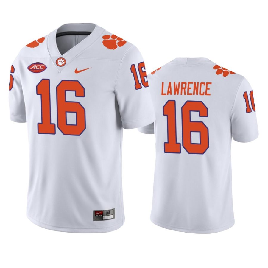 clemson tigers trevor lawrence white away game jersey