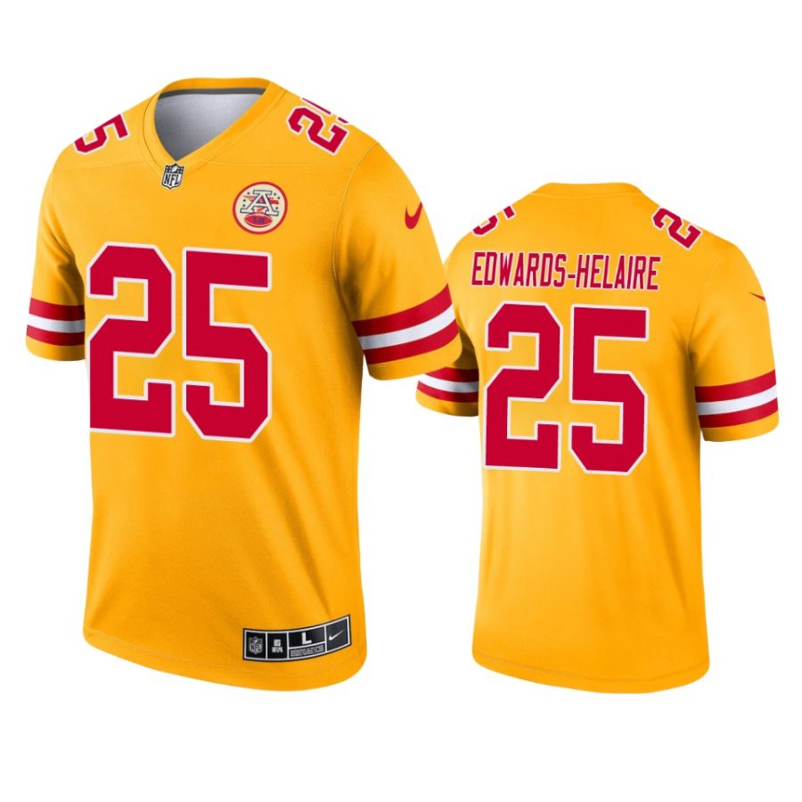 clyde edwards helaire chiefs 2021 inverted legend yellow jersey