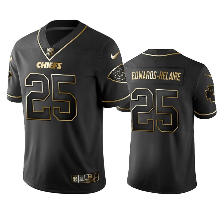 clyde edwards helaire chiefs black golden edition jersey