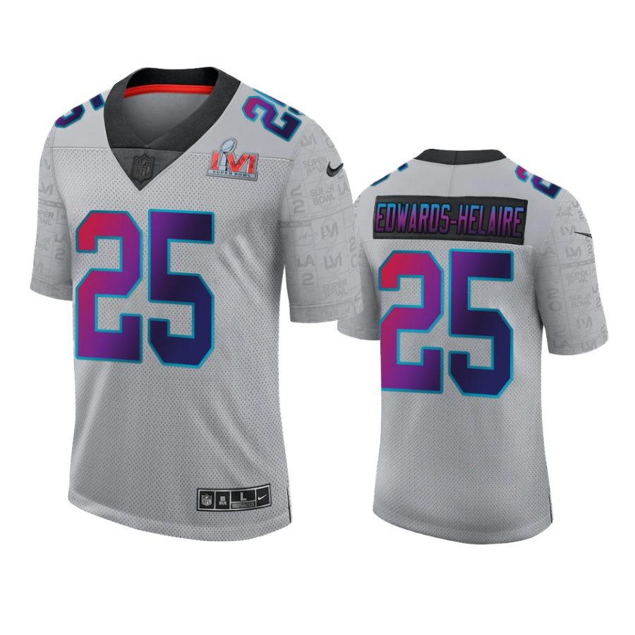 clyde edwards helaire chiefs gray super bowl lvi limited jersey