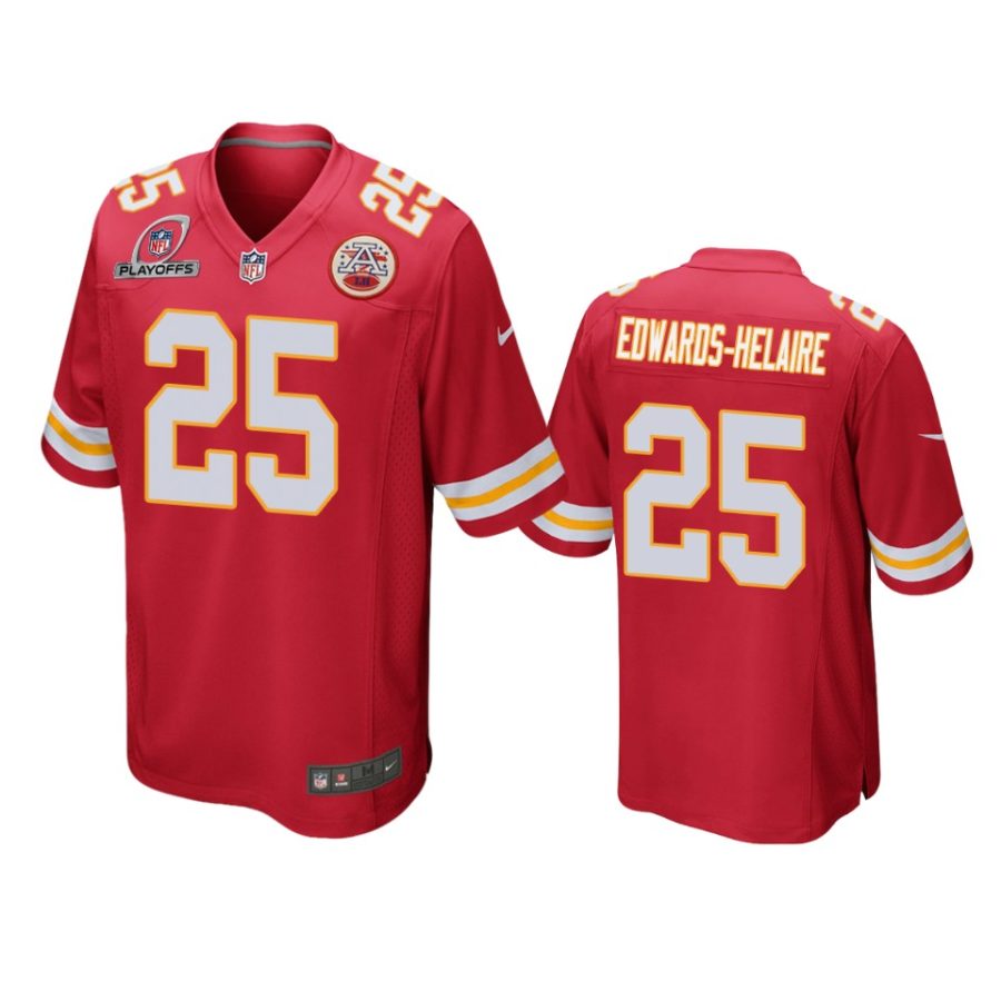 clyde edwards helaire chiefs red 2021 nfl playoffs patch jersey