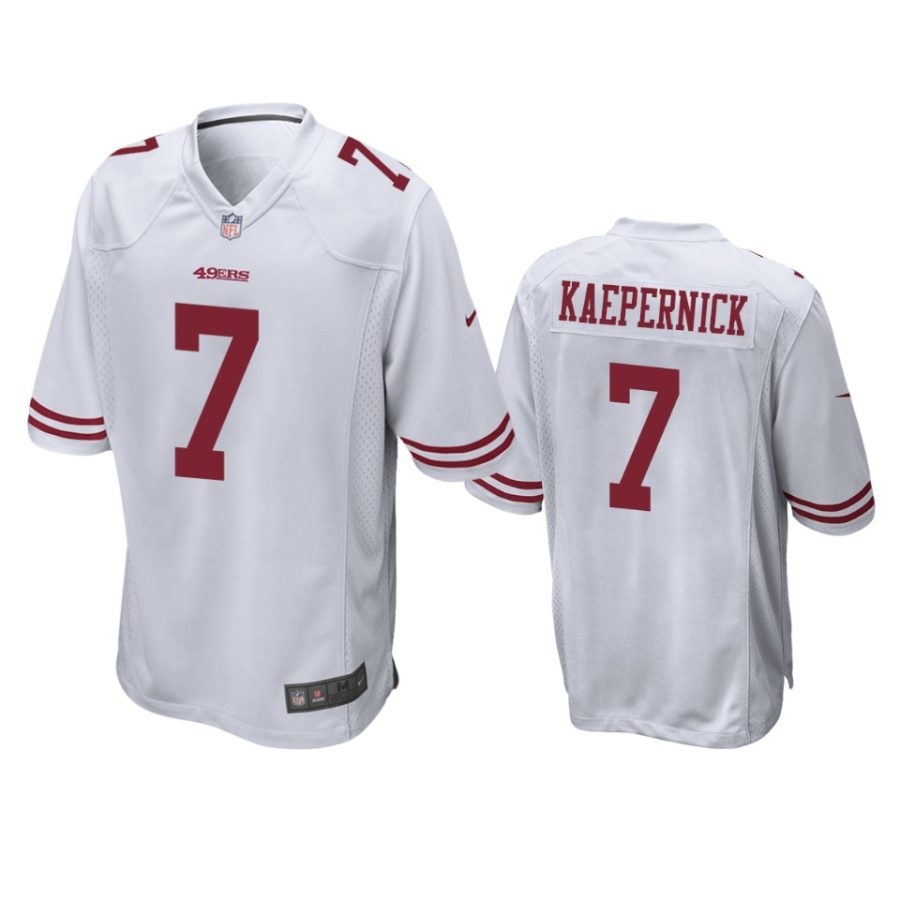 colin kaepernick 49ers white game jersey