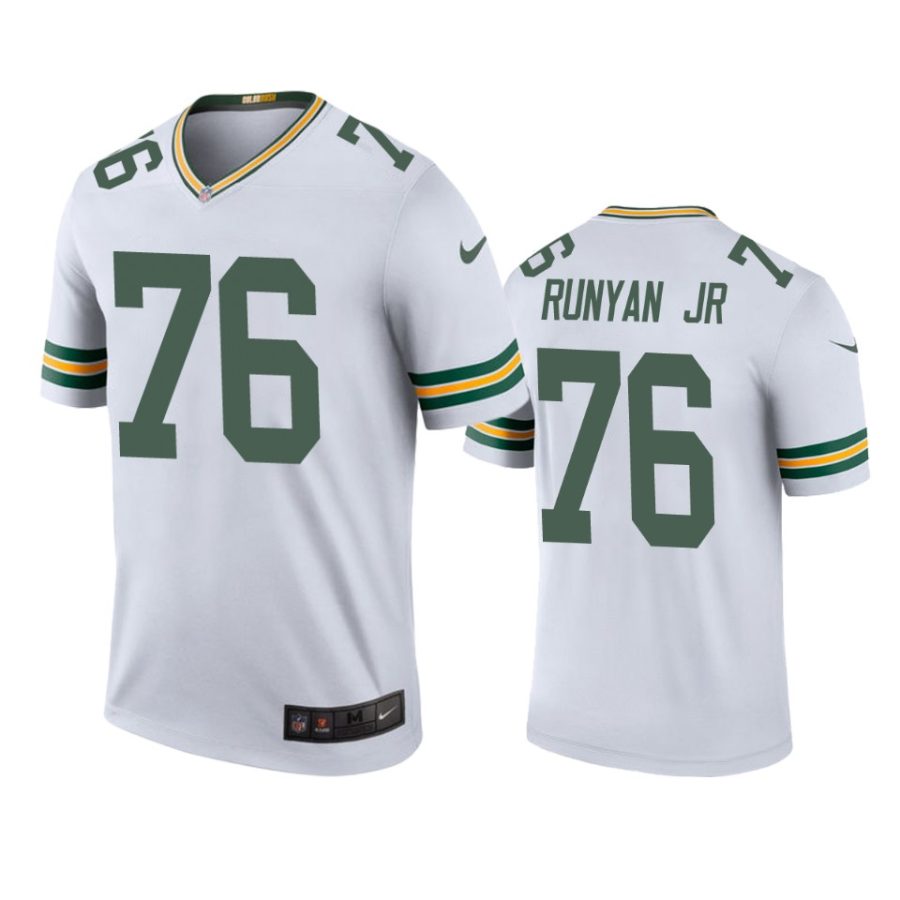 color rush legend packers jon runyan jr. white jersey