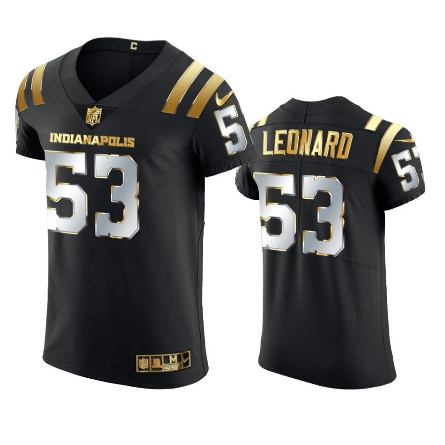 colts darius leonard black golden edition elite jersey