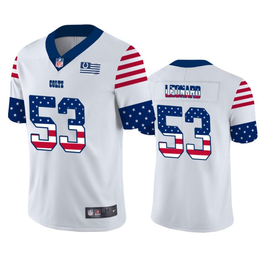 colts darius leonard white independence day vapor jersey