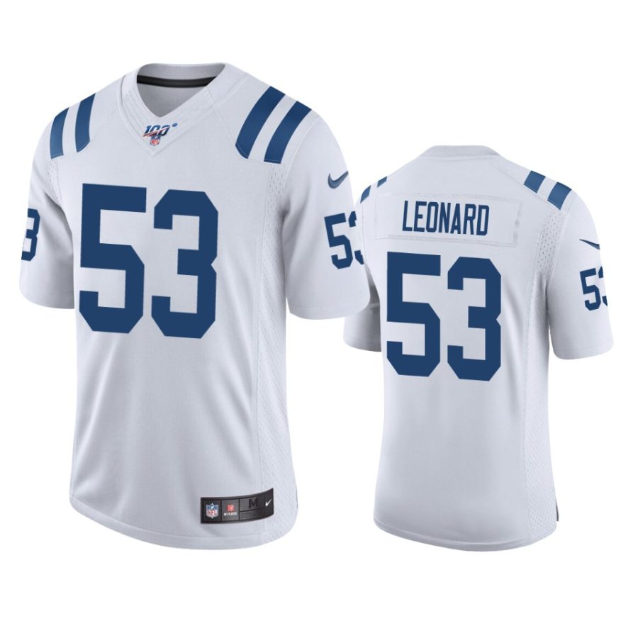 colts darius leonard white limited 100th season jersey