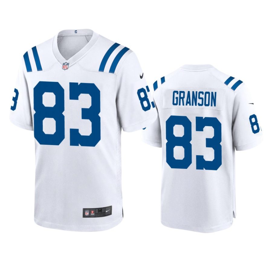 colts kylen granson white game jersey