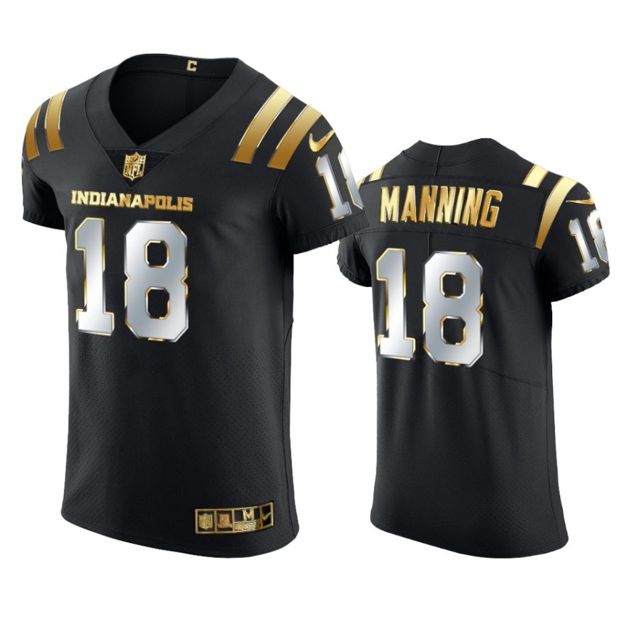 colts peyton manning black golden edition elite jersey