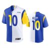 cooper kupp rams royal white split game jersey