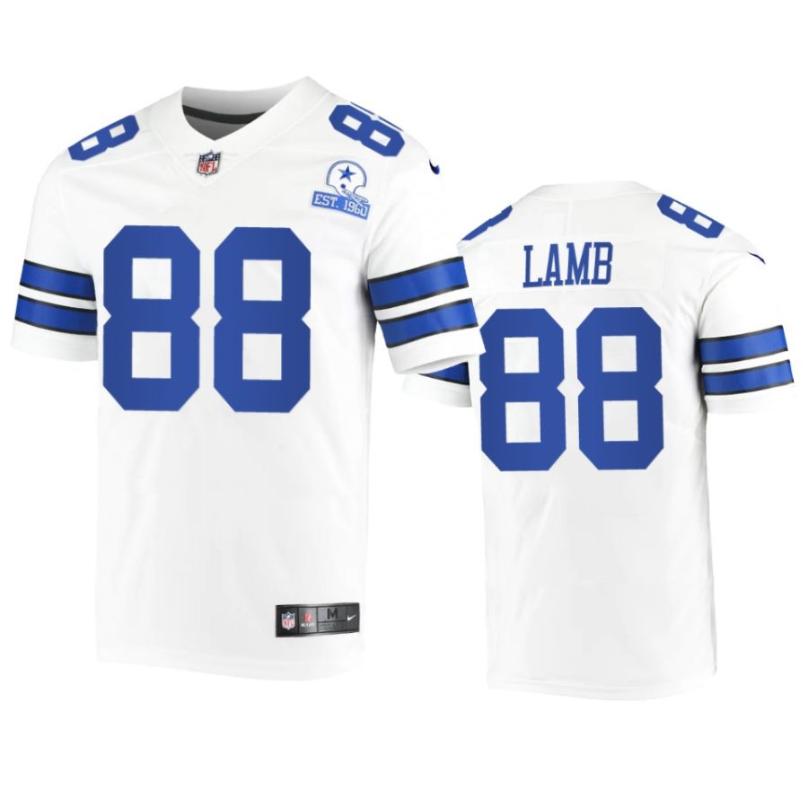 cowboys ceedee lamb white 60th season vintage jersey