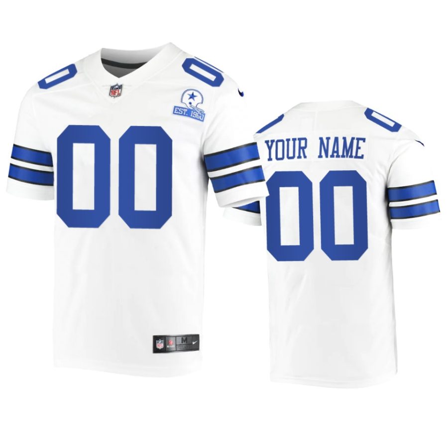 cowboys custom white 60th season vintage jersey