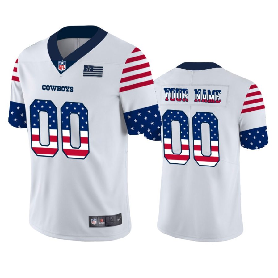 cowboys custom white independence day vapor jersey