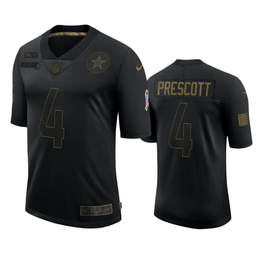 cowboys dak prescott black limited 2020 salute to service jersey