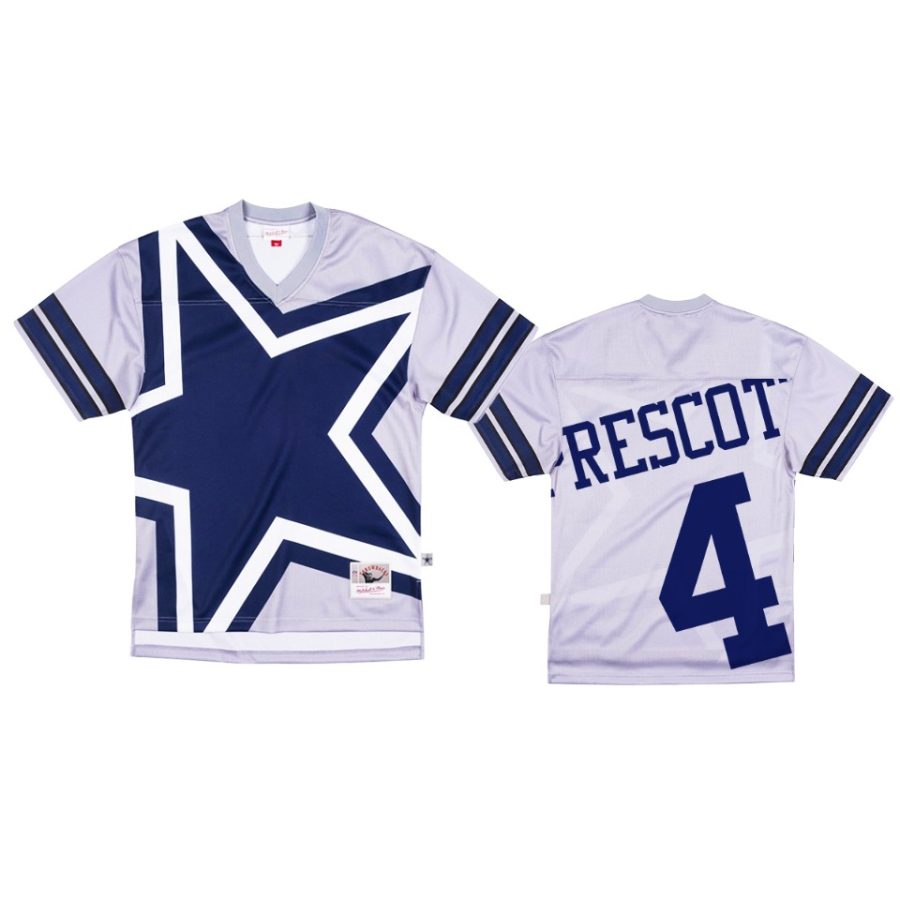 cowboys dak prescott gray big face jersey