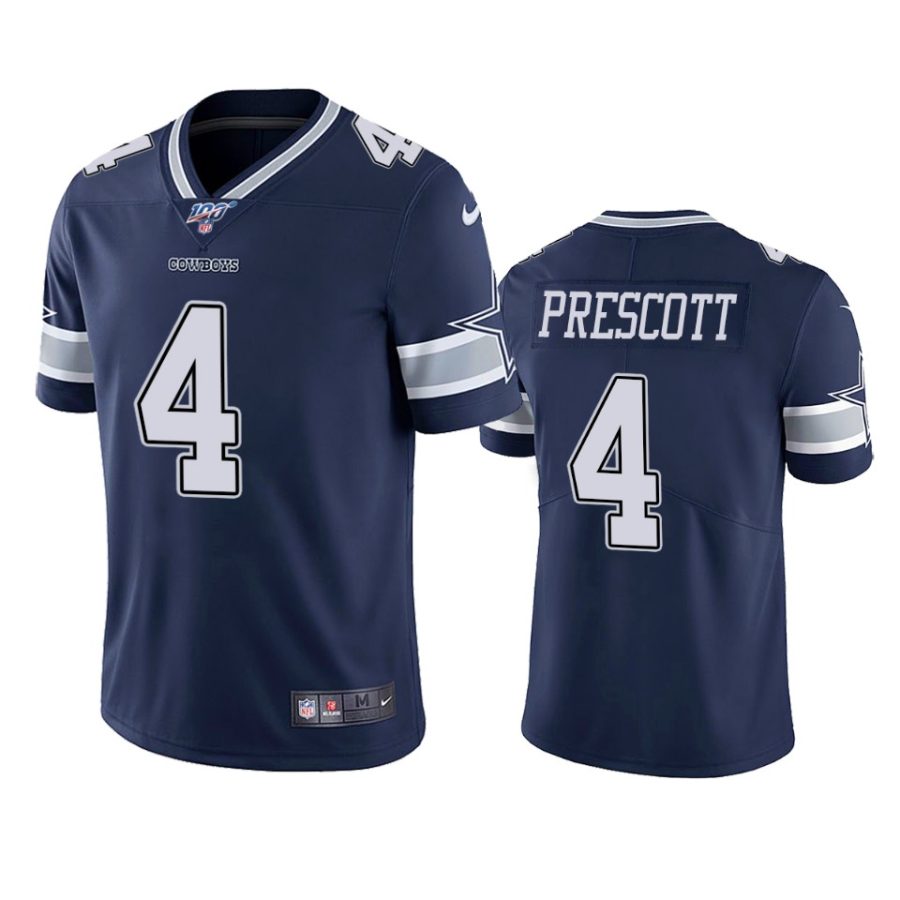 cowboys dak prescott navy limited 100th season jersey