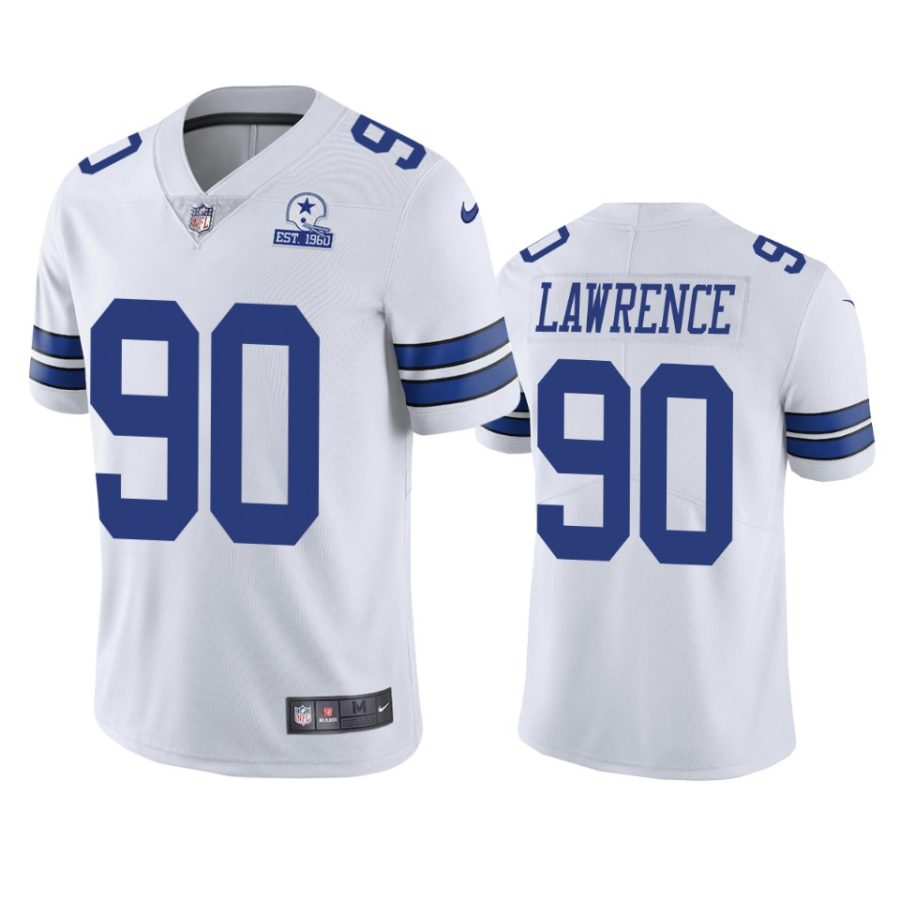 cowboys demarcus lawrence white 60th anniversary vapor limited jersey