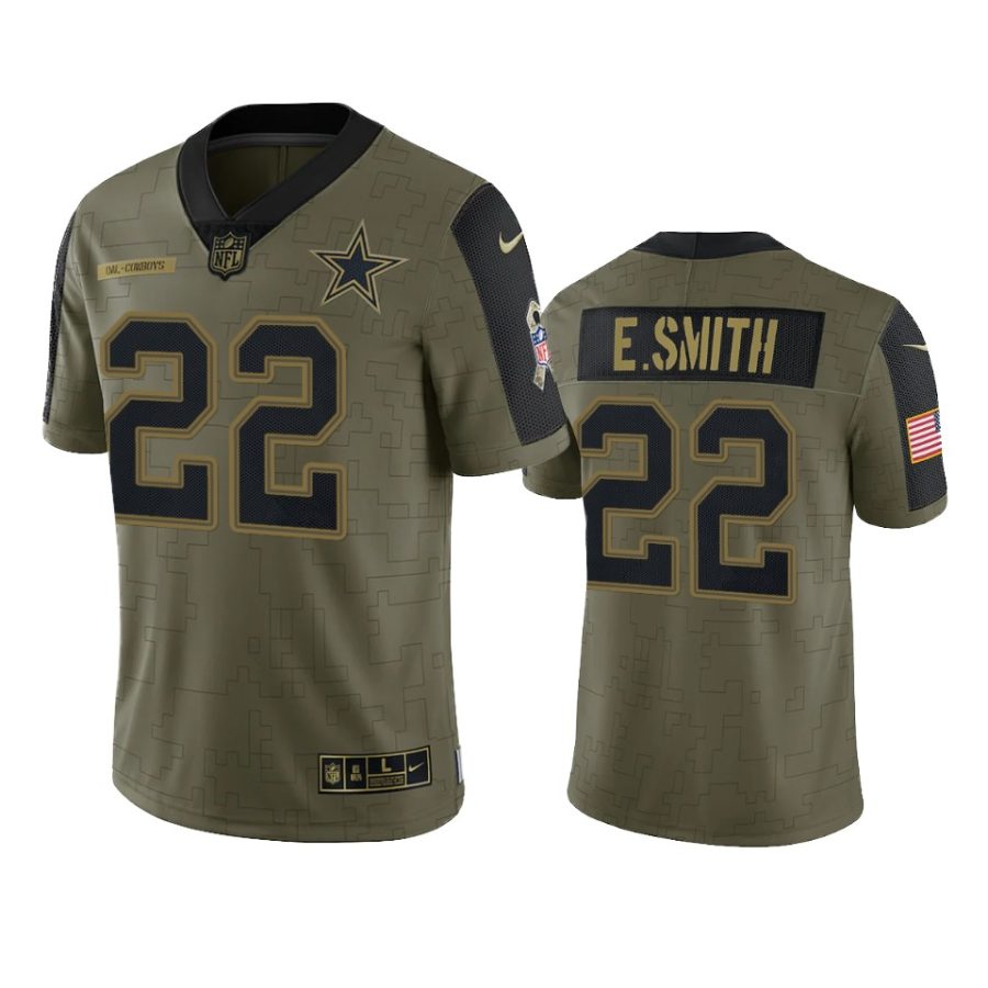 cowboys emmitt smith olive limited 2021 salute to service jersey