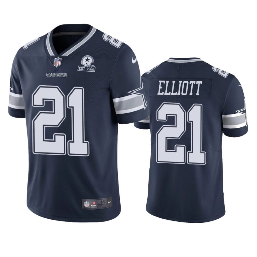 cowboys ezekiel elliott navy 60th anniversary vapor limited jersey