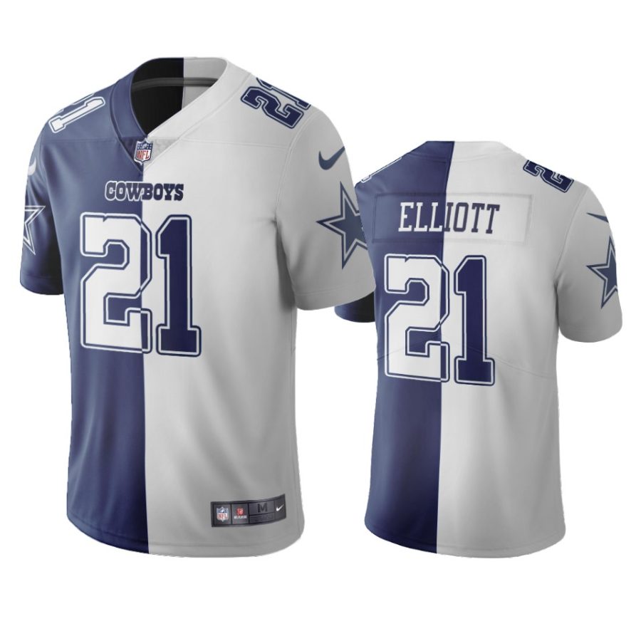 cowboys ezekiel elliott navy white vapor limited two tone jersey