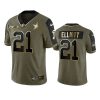 cowboys ezekiel elliott olive gold limited 2021 salute to service jersey