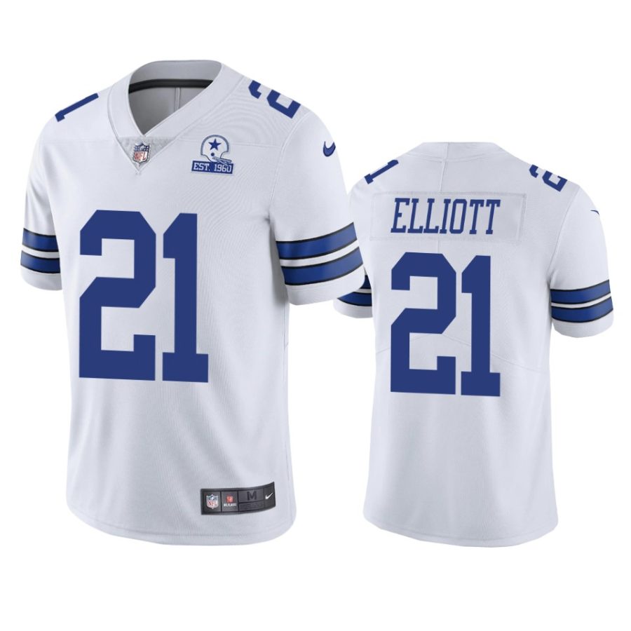 cowboys ezekiel elliott white 60th anniversary vapor limited jersey