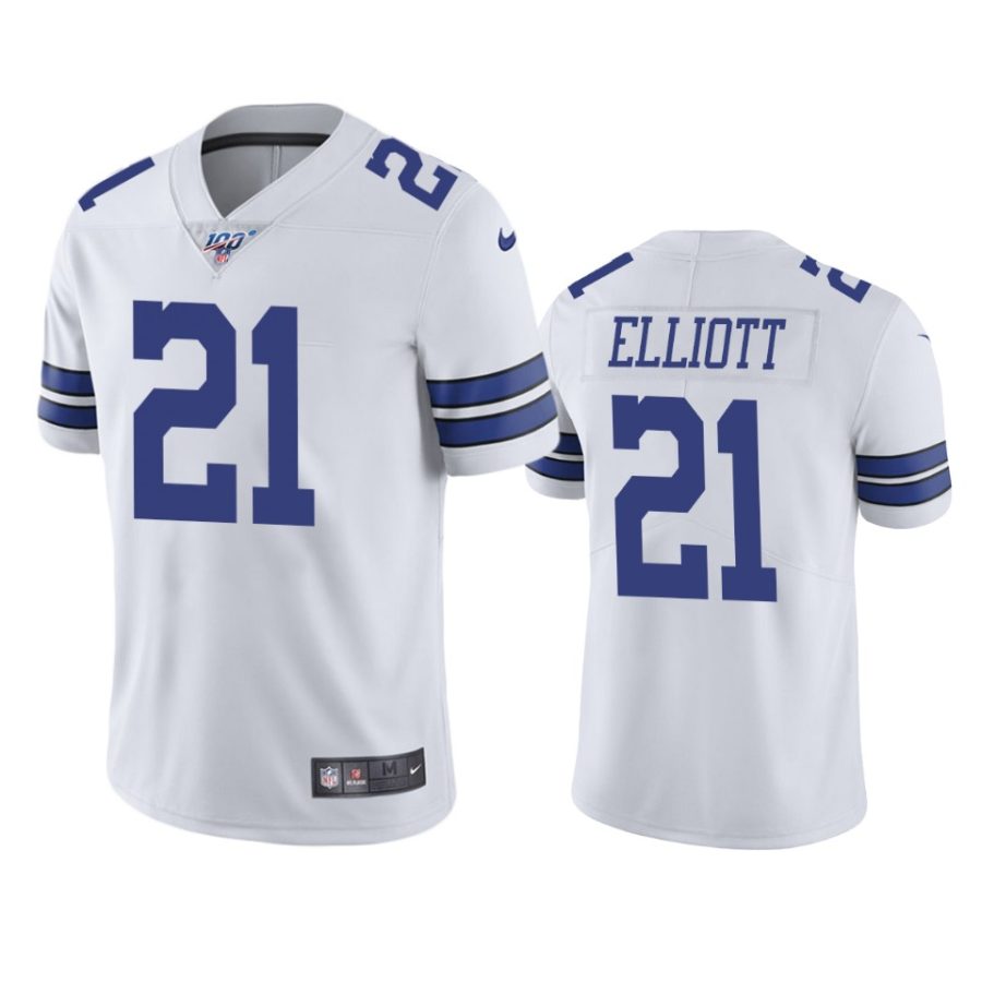 cowboys ezekiel elliott white limited 100th season jersey