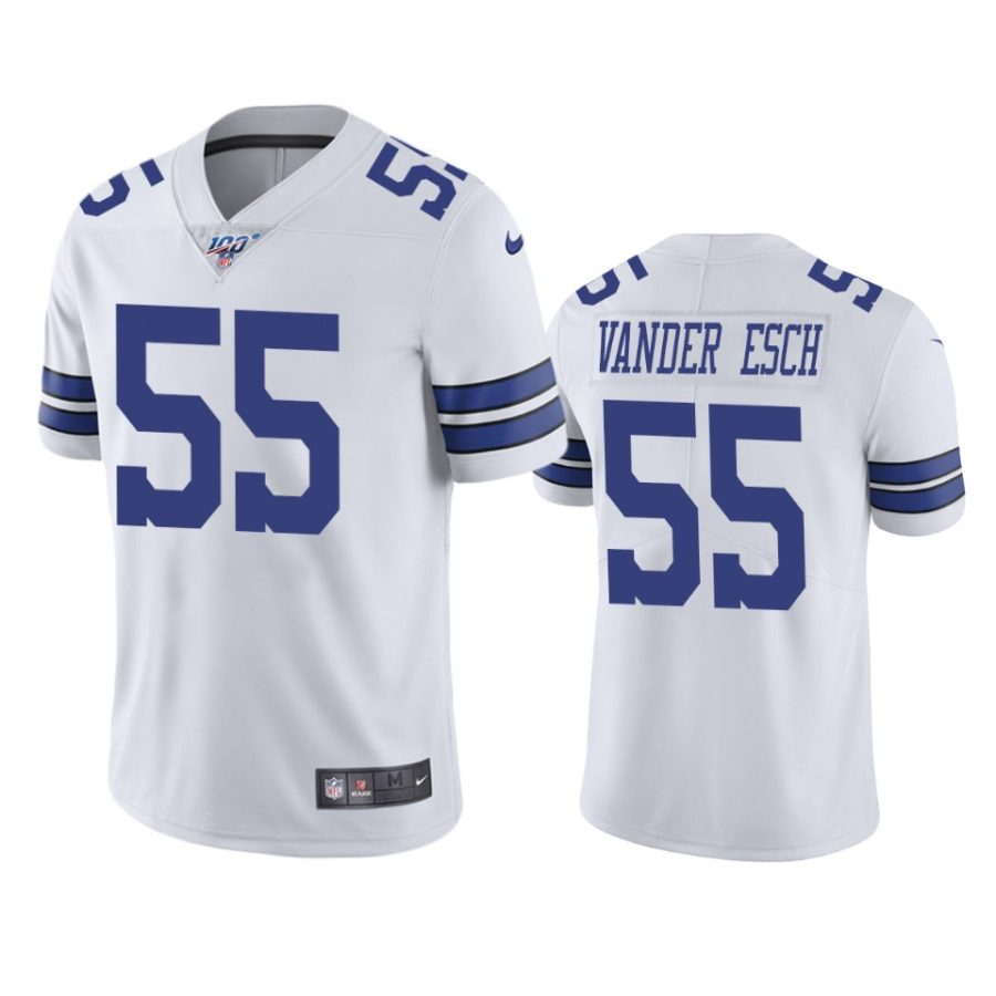 cowboys leighton vander esch white limited 100th season jersey