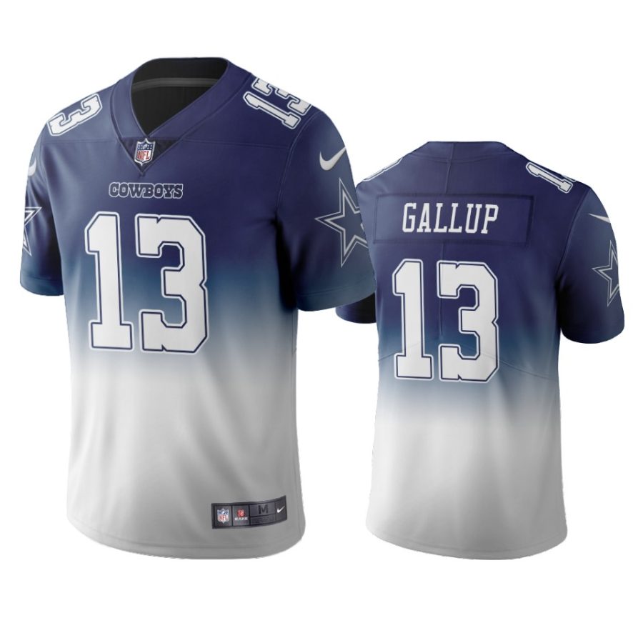 cowboys michael gallup navy gradient color crash jersey