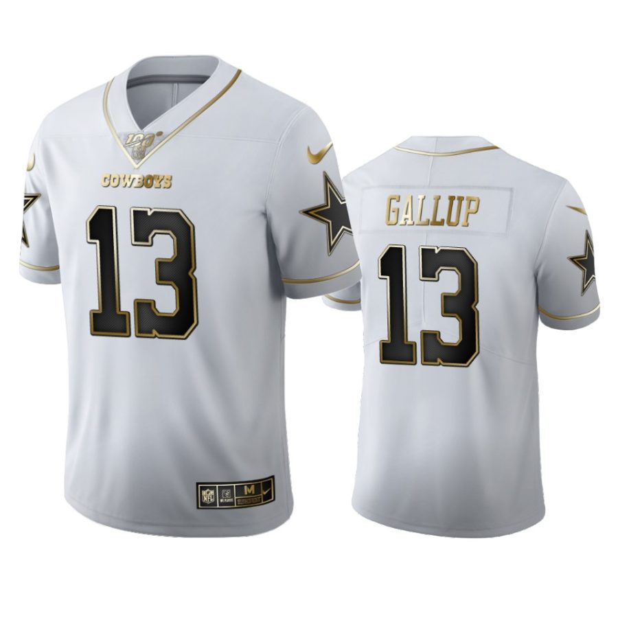 cowboys michael gallup white golden edition 100th season jersey