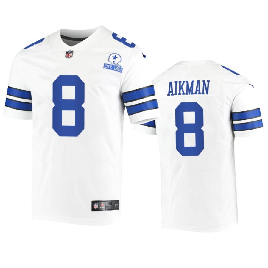 cowboys troy aikman white 60th season vintage jersey