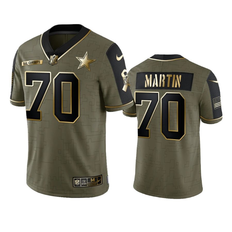 cowboys zack martin olive gold limited 2021 salute to service jersey