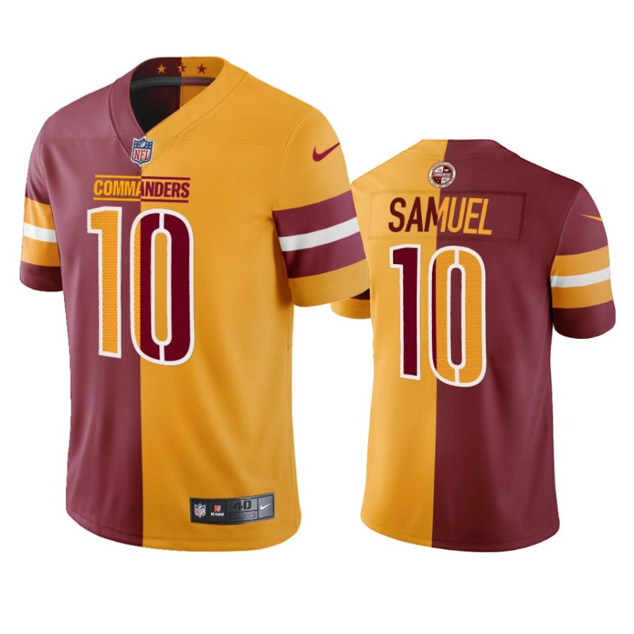 curtis samuel commanders burgundy gold split jersey