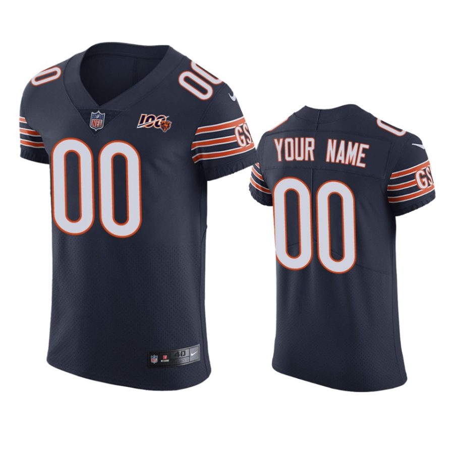 custom bears navy nfl 100 vapor elite jersey