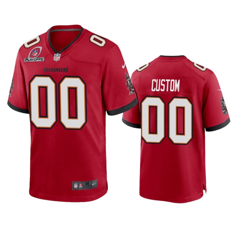 custom buccaneers red 2021 nfl playoffs patch jersey