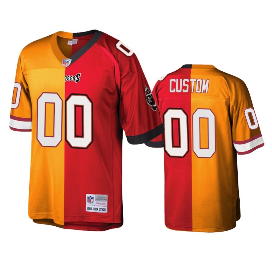 custom buccaneers red orange split legacy replica jersey