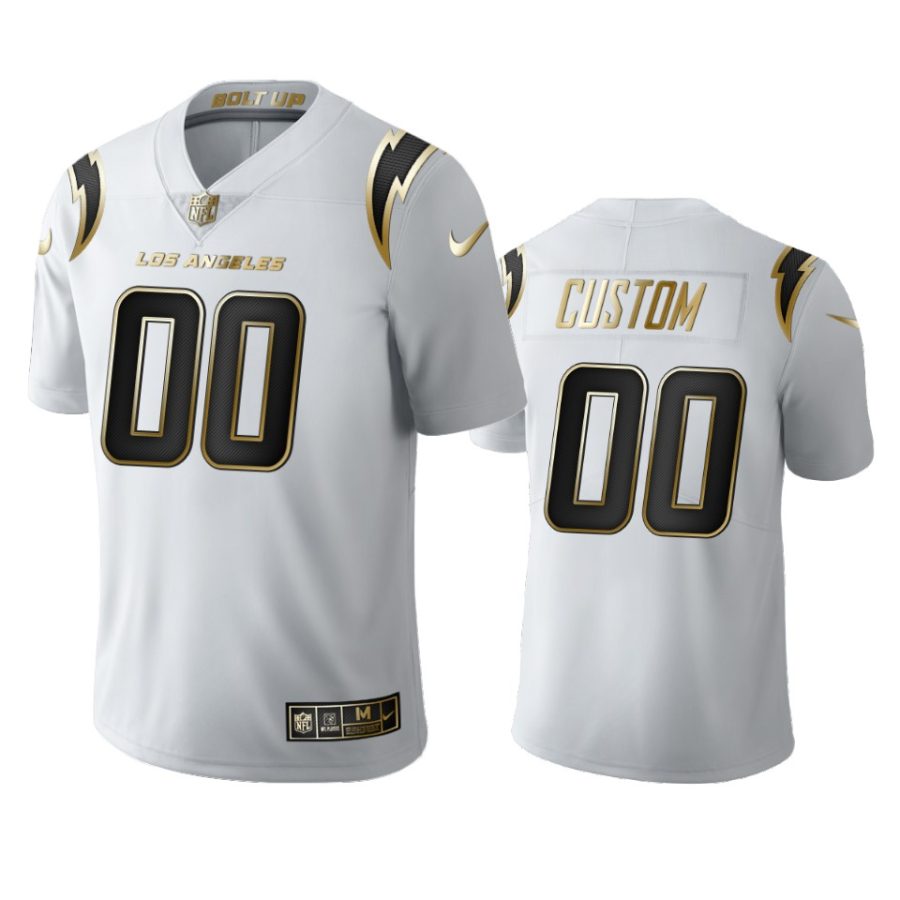 custom chargers white golden limited jersey