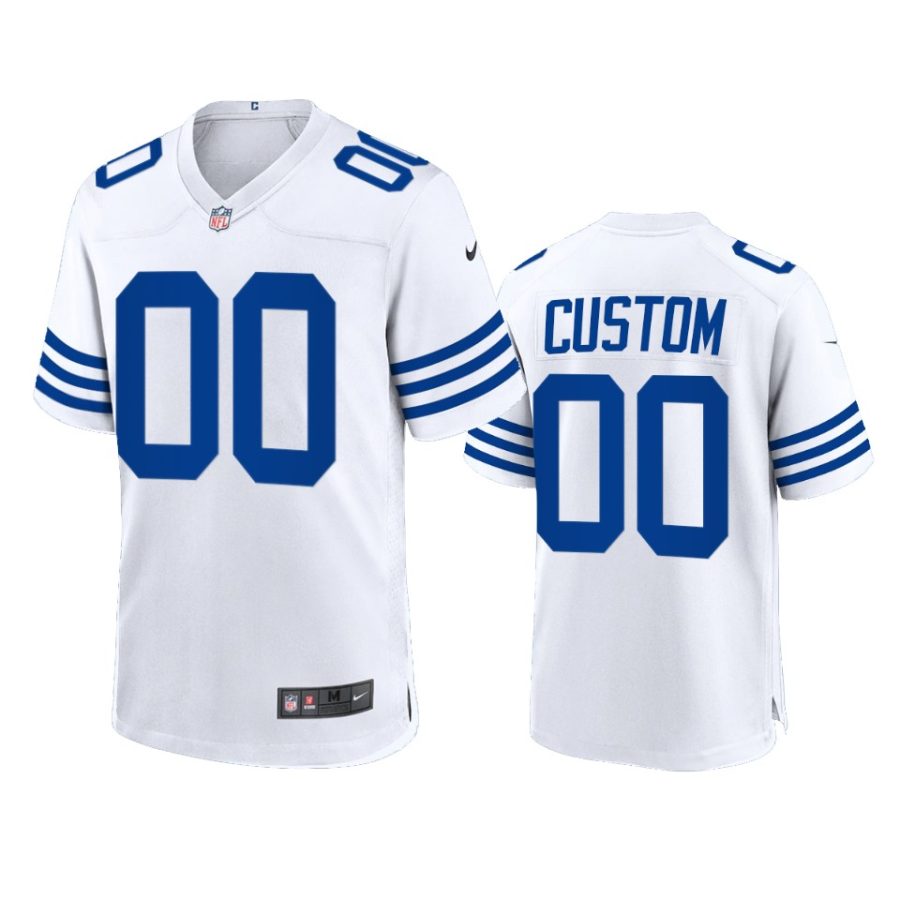 custom colts white throwback game jersey