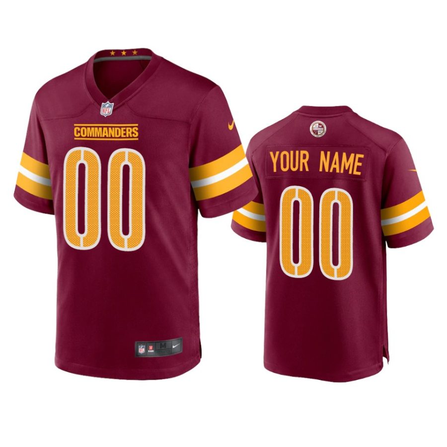 custom commanders burgundy game jersey