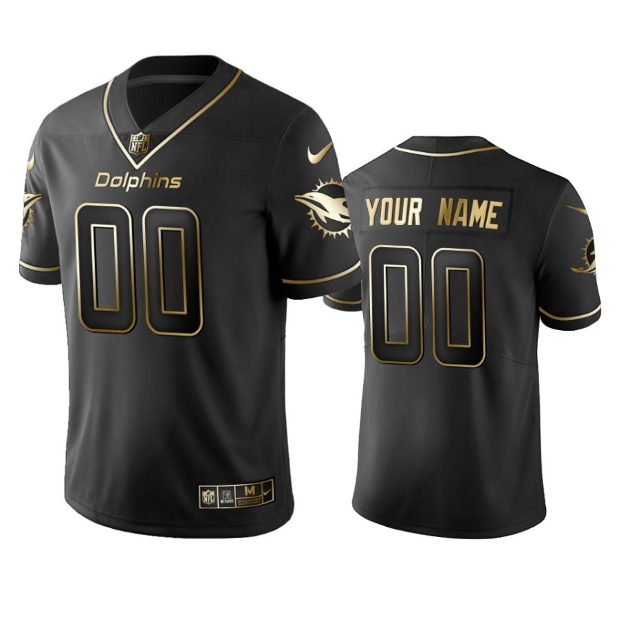 custom dolphins black golden edition jersey
