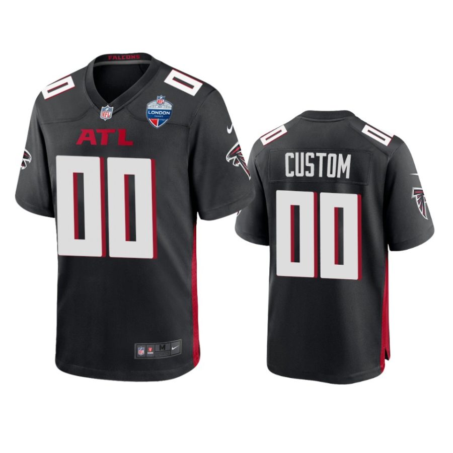 custom falcons balck 2021 london games patch game jersey