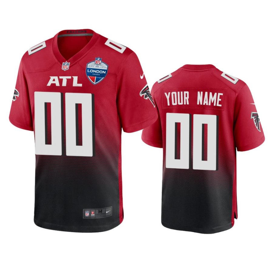 custom falcons red 2021 nfl london game game jersey