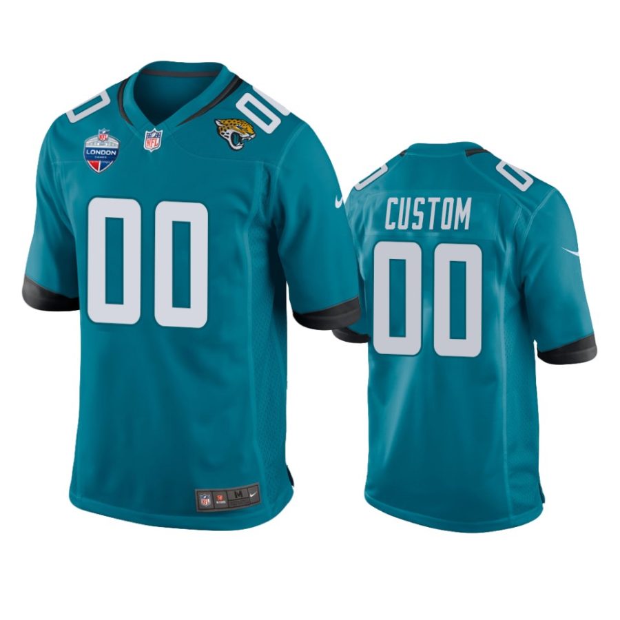 custom jaguars teal 2021 london games patch game jersey