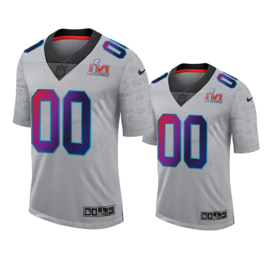 custom nfl gray super bowl lvi limited jersey