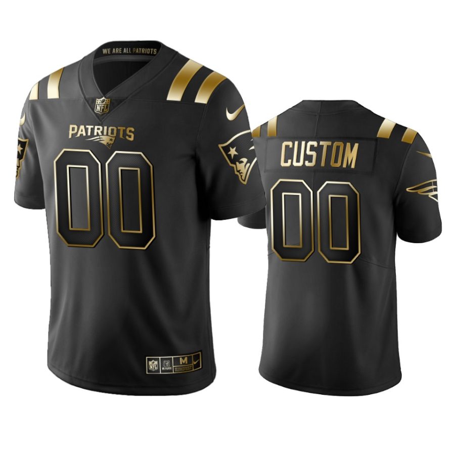 custom patriots black golden limited jersey