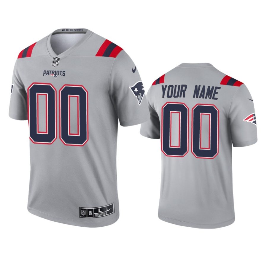 custom patriots inverted legend gray jersey