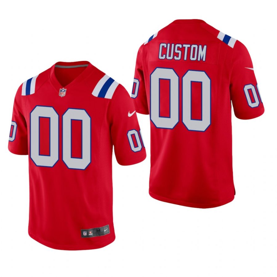 custom patriots red alternate game jersey