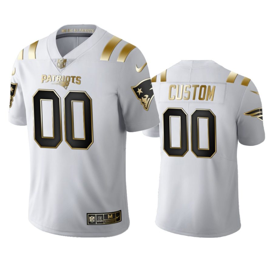 custom patriots white golden limited jersey