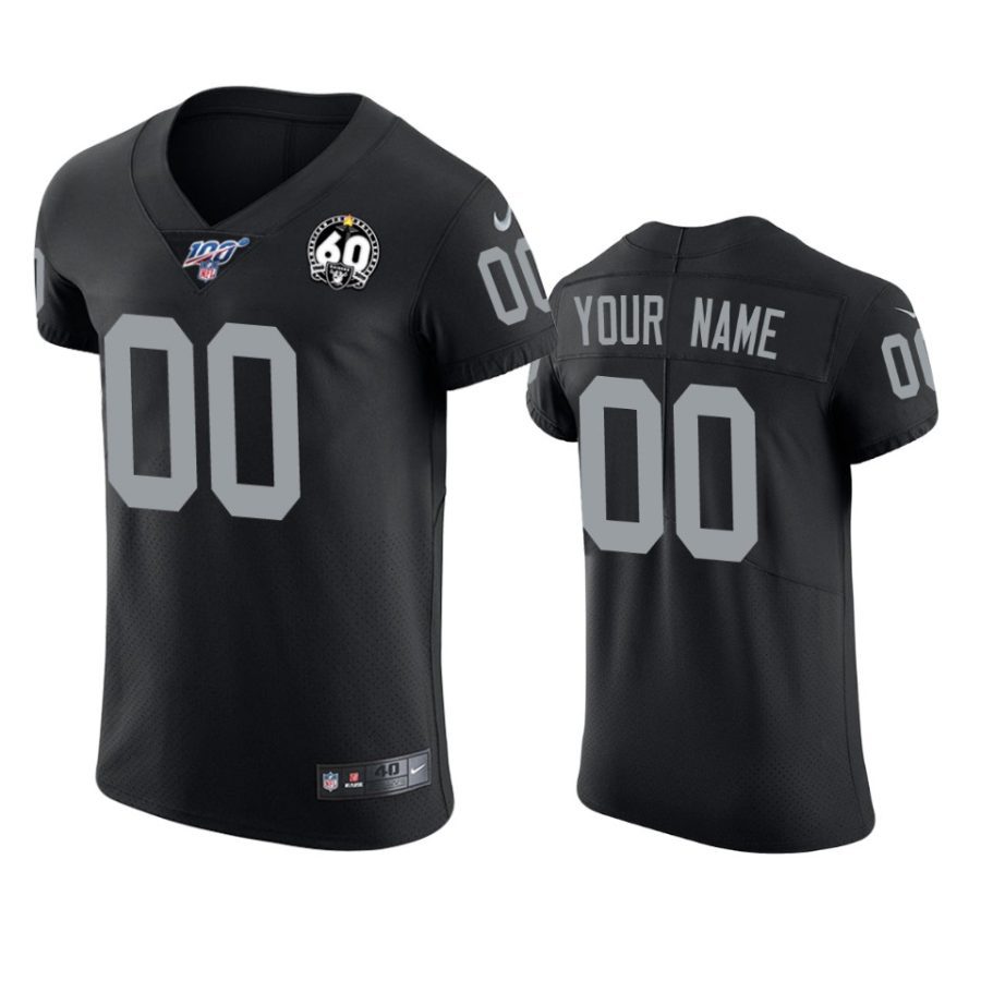 custom raiders black 60th season vapor elite jersey