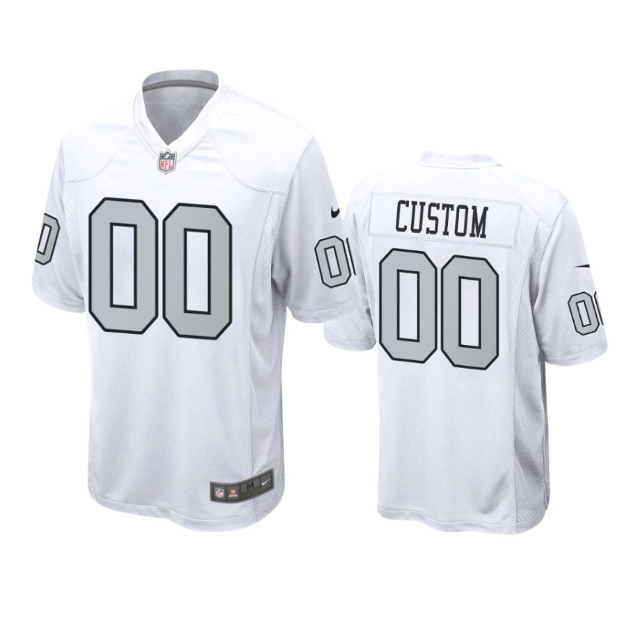 custom raiders white alternate game jersey