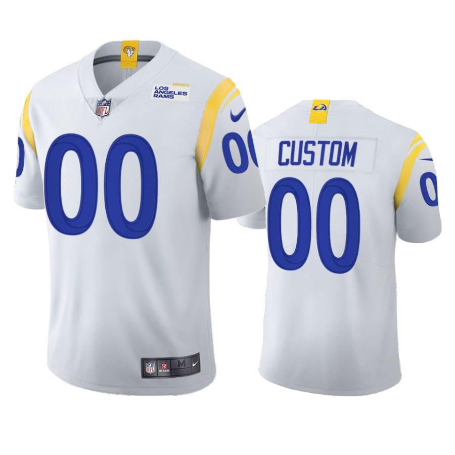 custom rams white 2021 vapor limited jersey